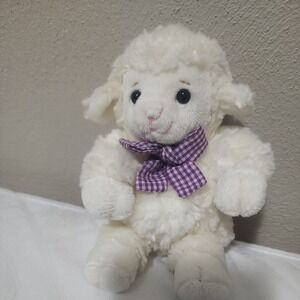 Bestever Plush Lamb Sheep Stuffed Animal 6" Small Baby Toy Purple Bow Mary Meyer